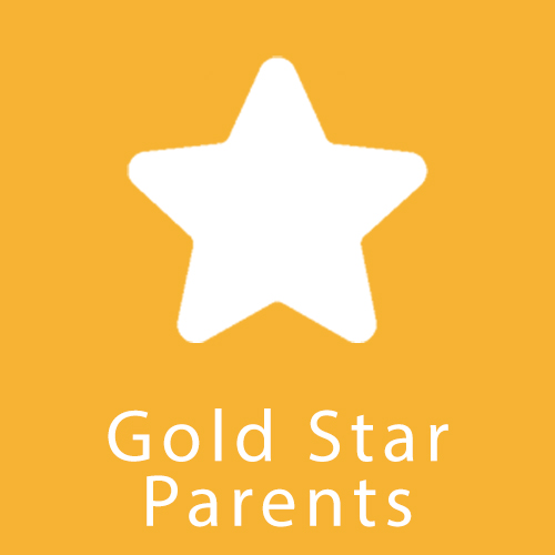 Icon of a star and the words "Gold Star parents"