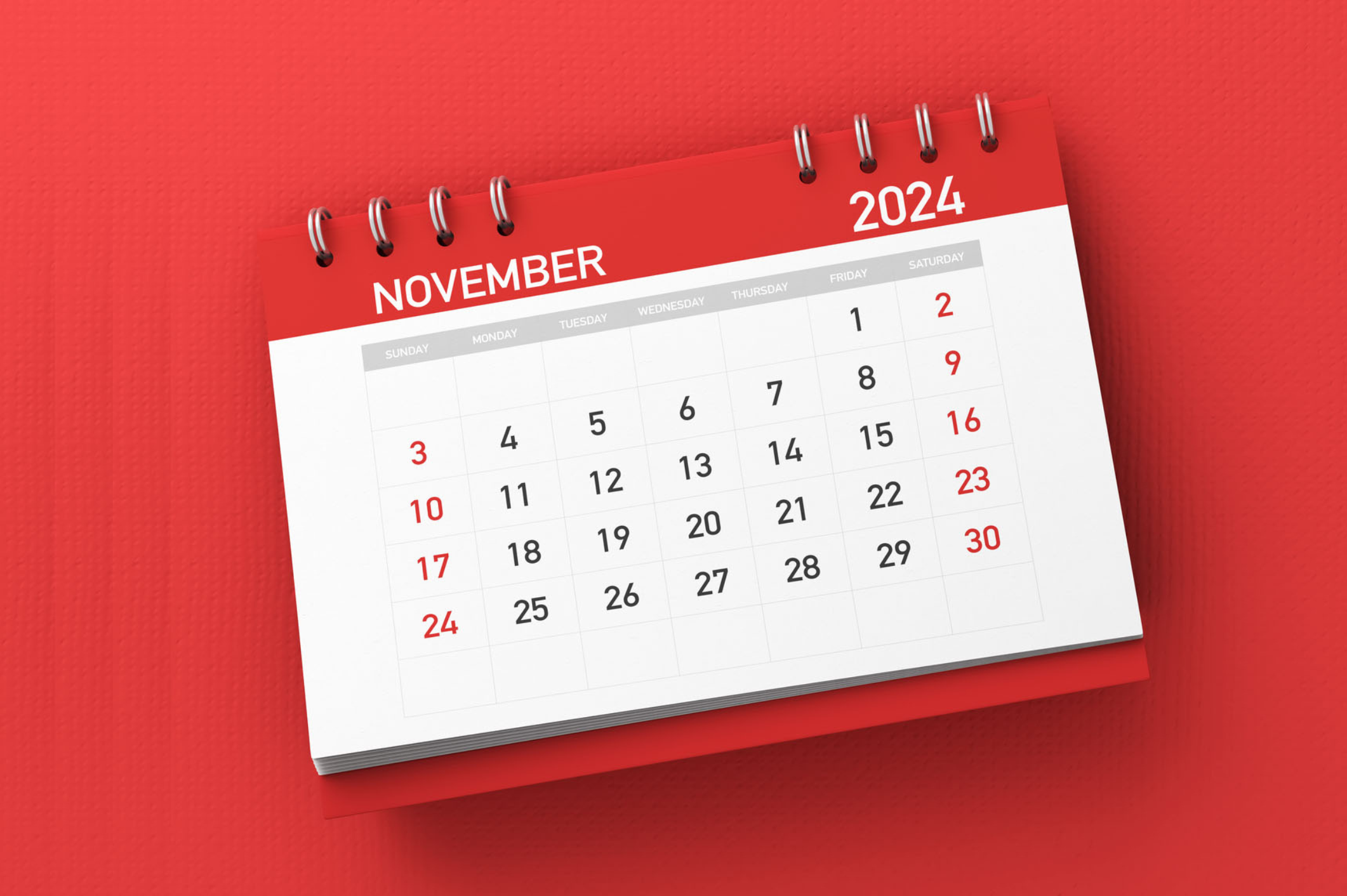 November 2024 calendar page