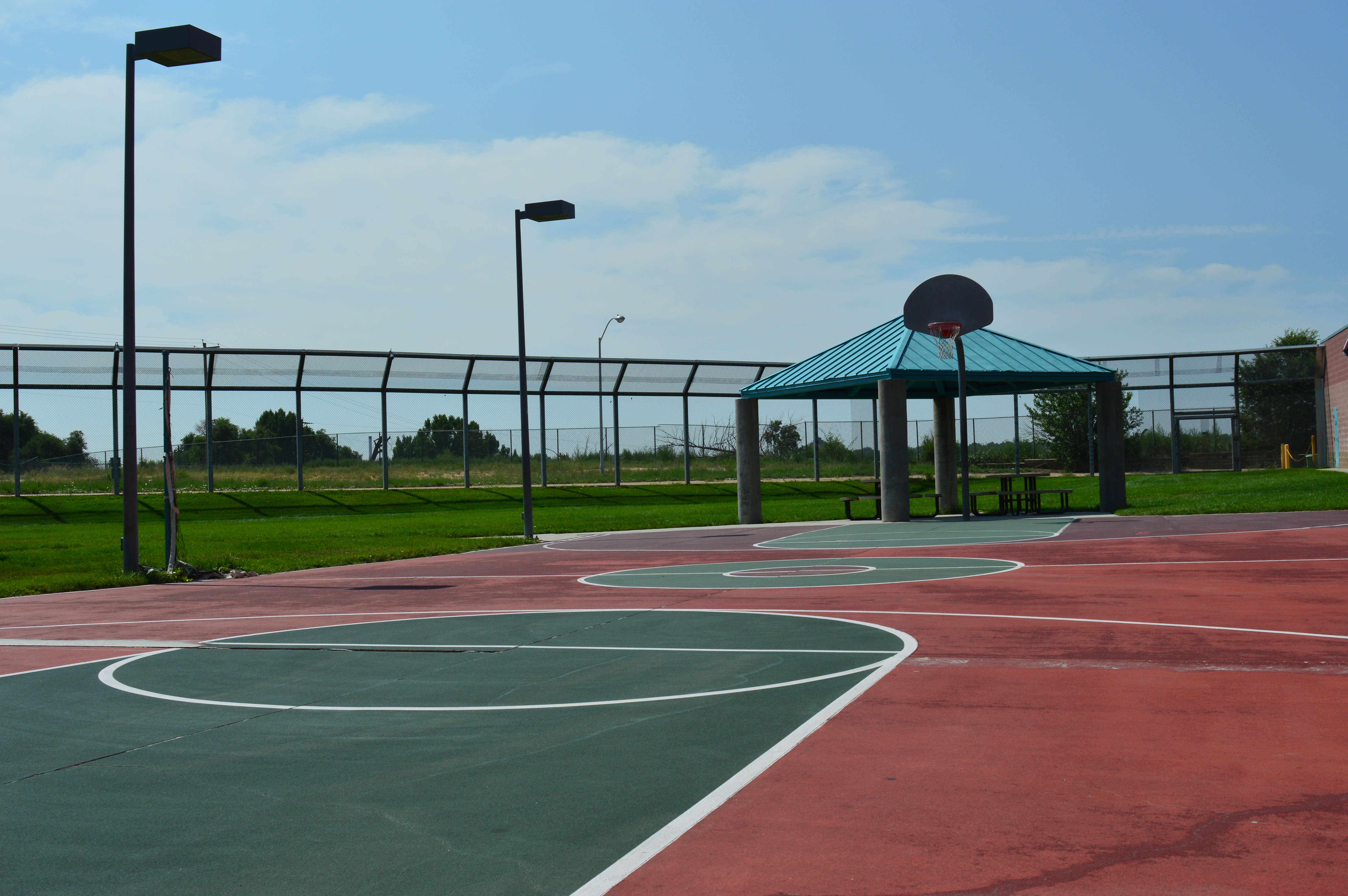 Outdoor basketball court at Pueblo Youth Services Center