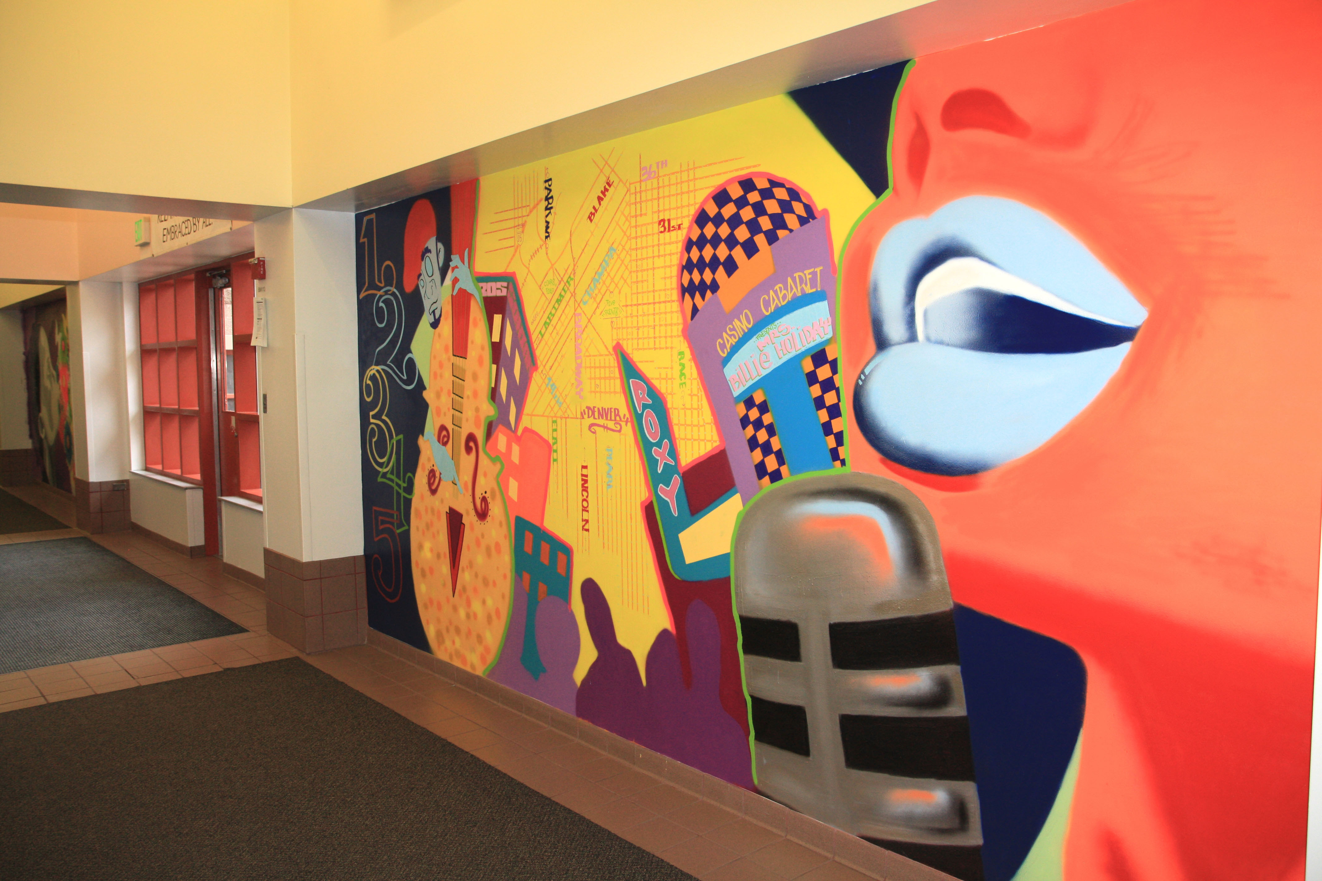 Colorful mural in Gilliam Youth Services Center