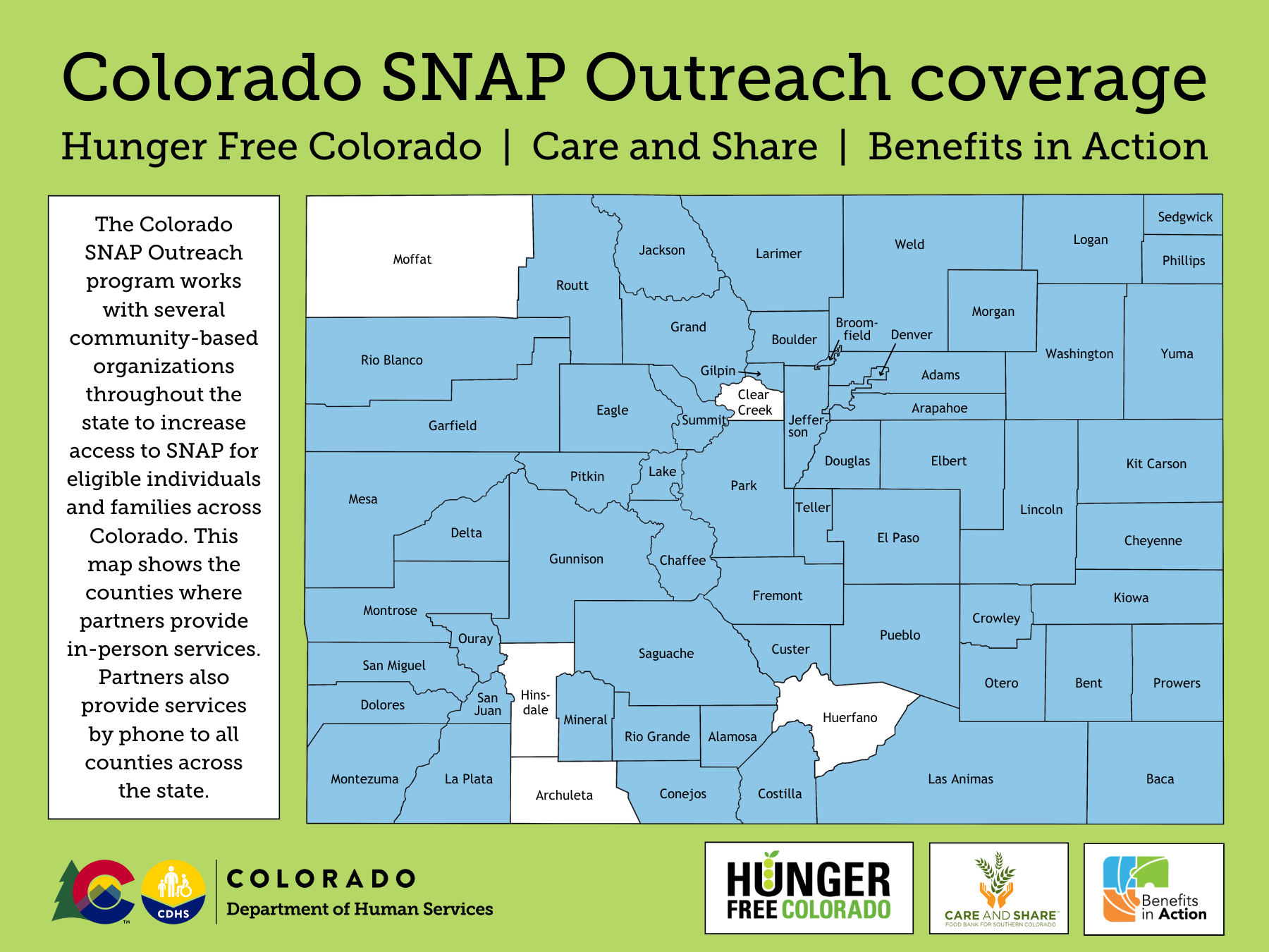 Colorado SNAP Outreach coverage map