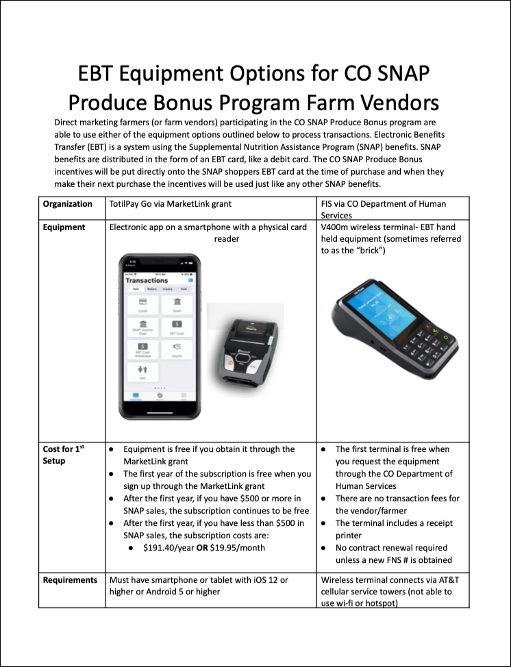 Thumbnail image of Farm vendor equipment options flyer