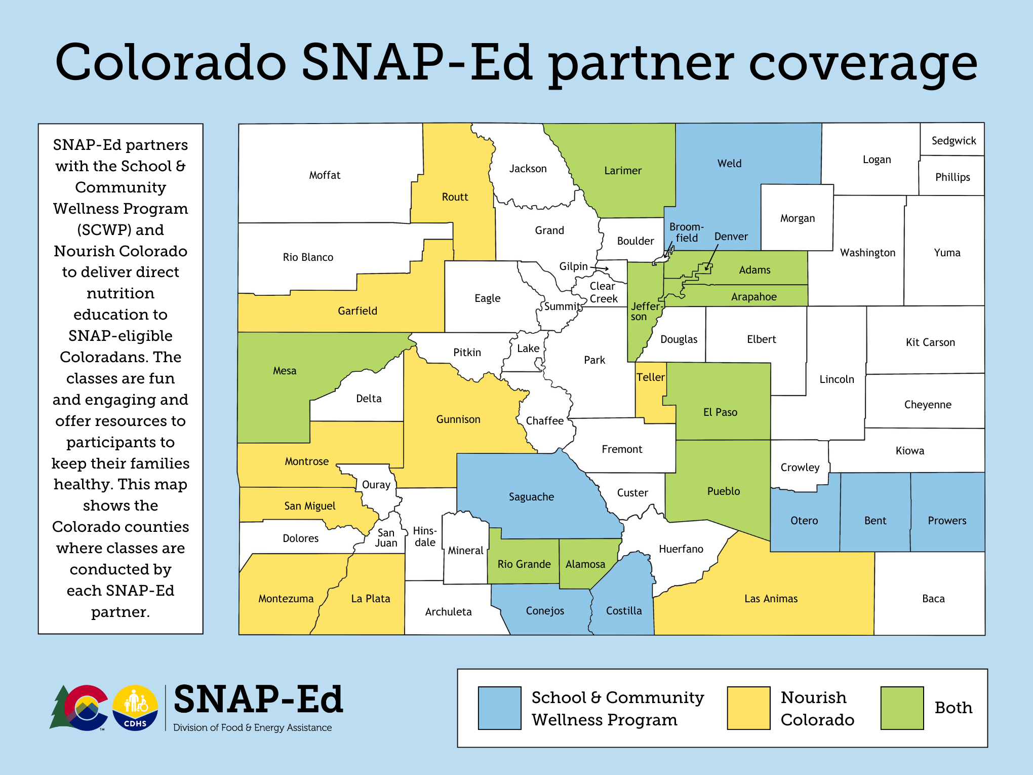 Colorado SNAP-Ed partner coverage map