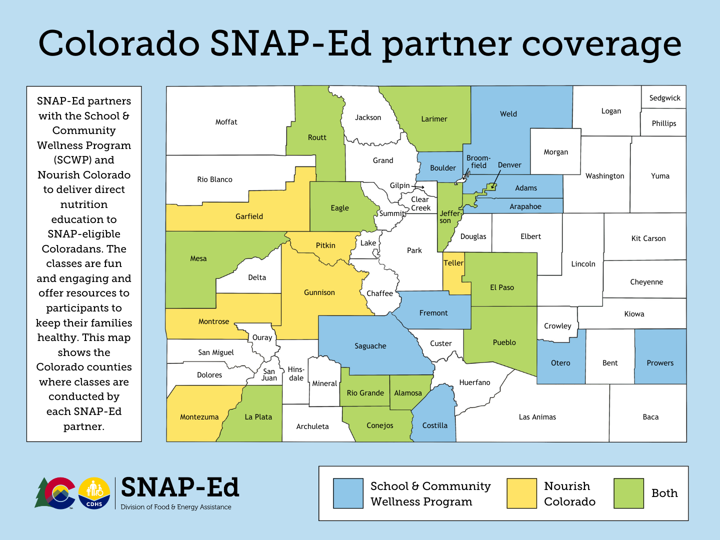 Colorado SNAP-Ed partner coverage map