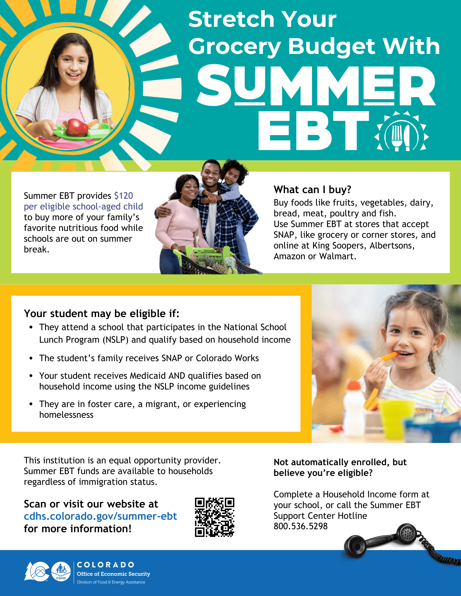 Informative flyer about the Summer EBT food benefits program.