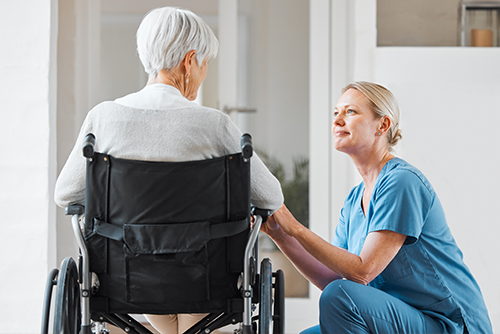 Nurse taking care of older person