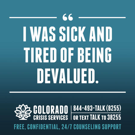 A social media graphic that says "I was sick and tired of being devalued"