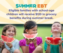 Three children eating watermelon together