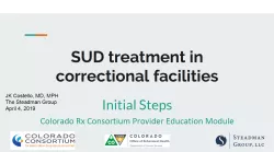 SUD in Correctional Facilities Initial Steps
