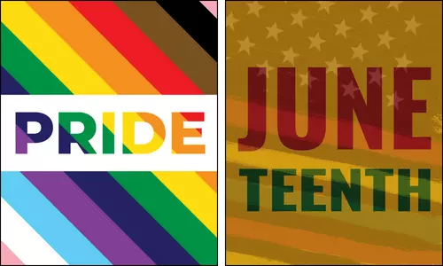 Pride and Juneteenth banner image