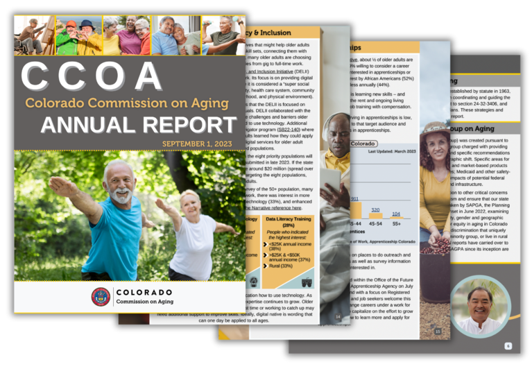 Screenshots of pages from the CCOA annual report