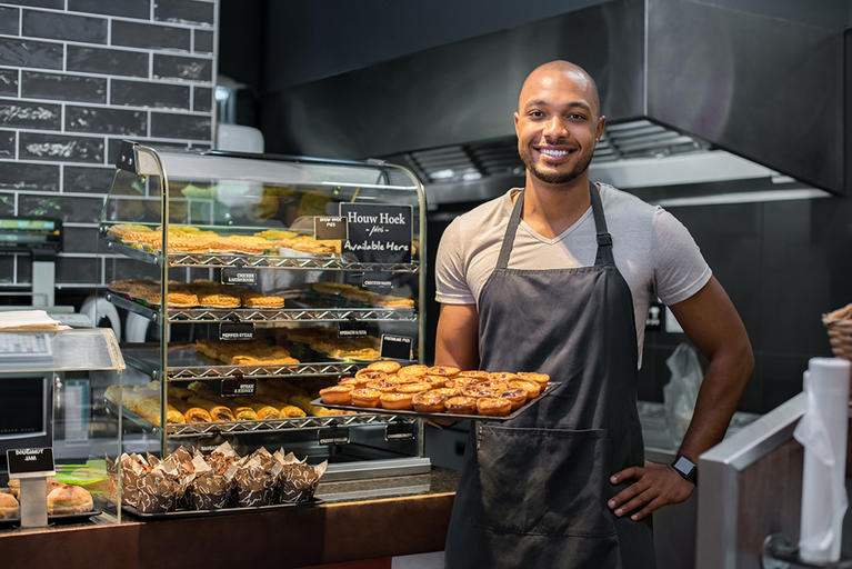 Man working in a bakery