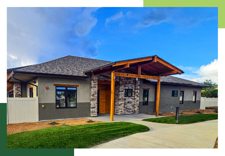 The exterior of one of Grand Junction Regional Center's houses.